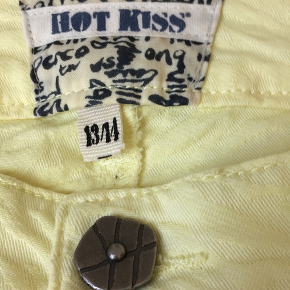 Hot Kiss-NWT-Yellow Textured Pants Size (13/14) - Picture 7 of 8